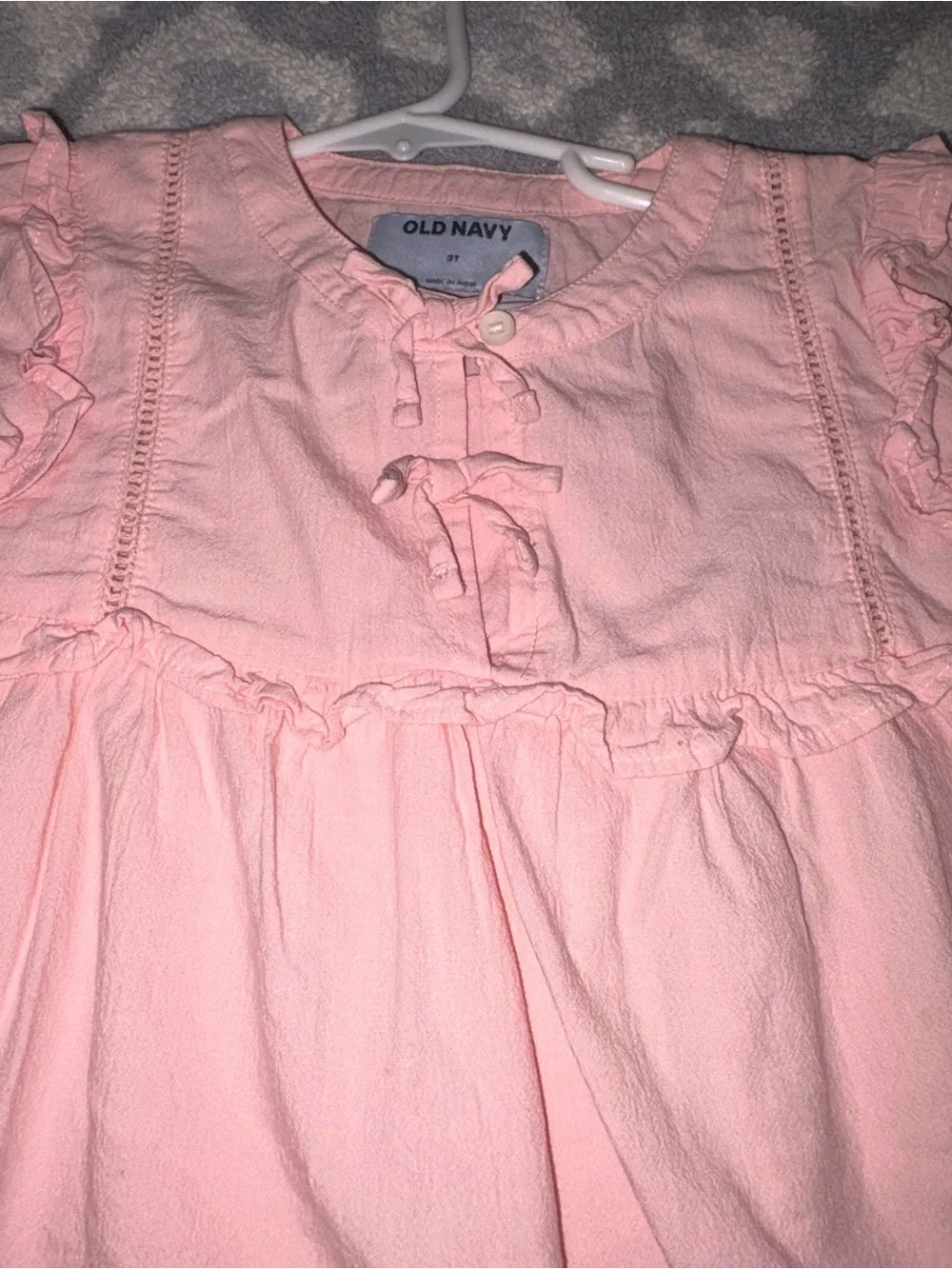 Old Navy Light Pink Ruffle Peasant Blouse
